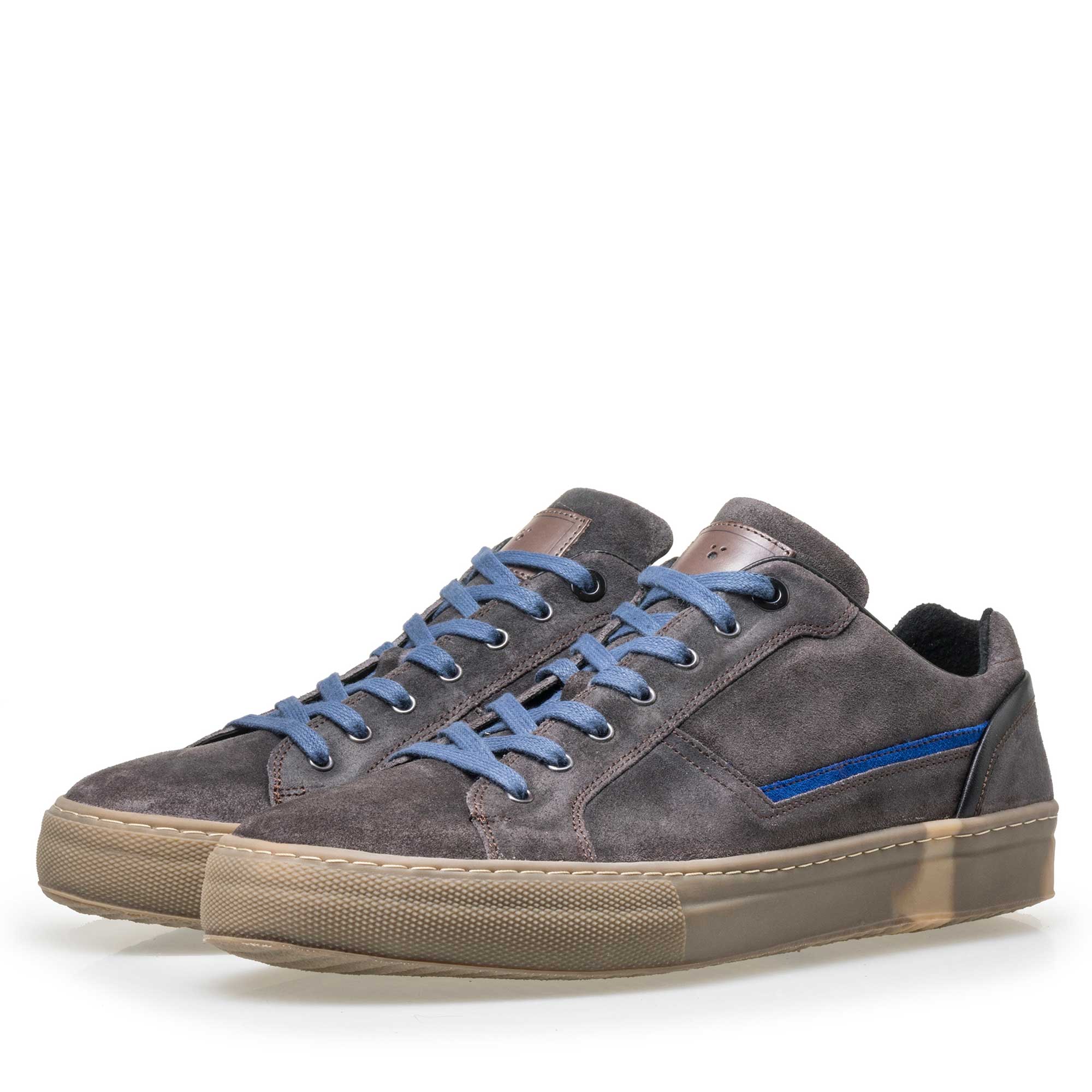 14448/03 - Floris van Bommel grijsbruine suède heren sneaker 14448/03 - Floris van Bommel grijsbruine suède heren sneaker