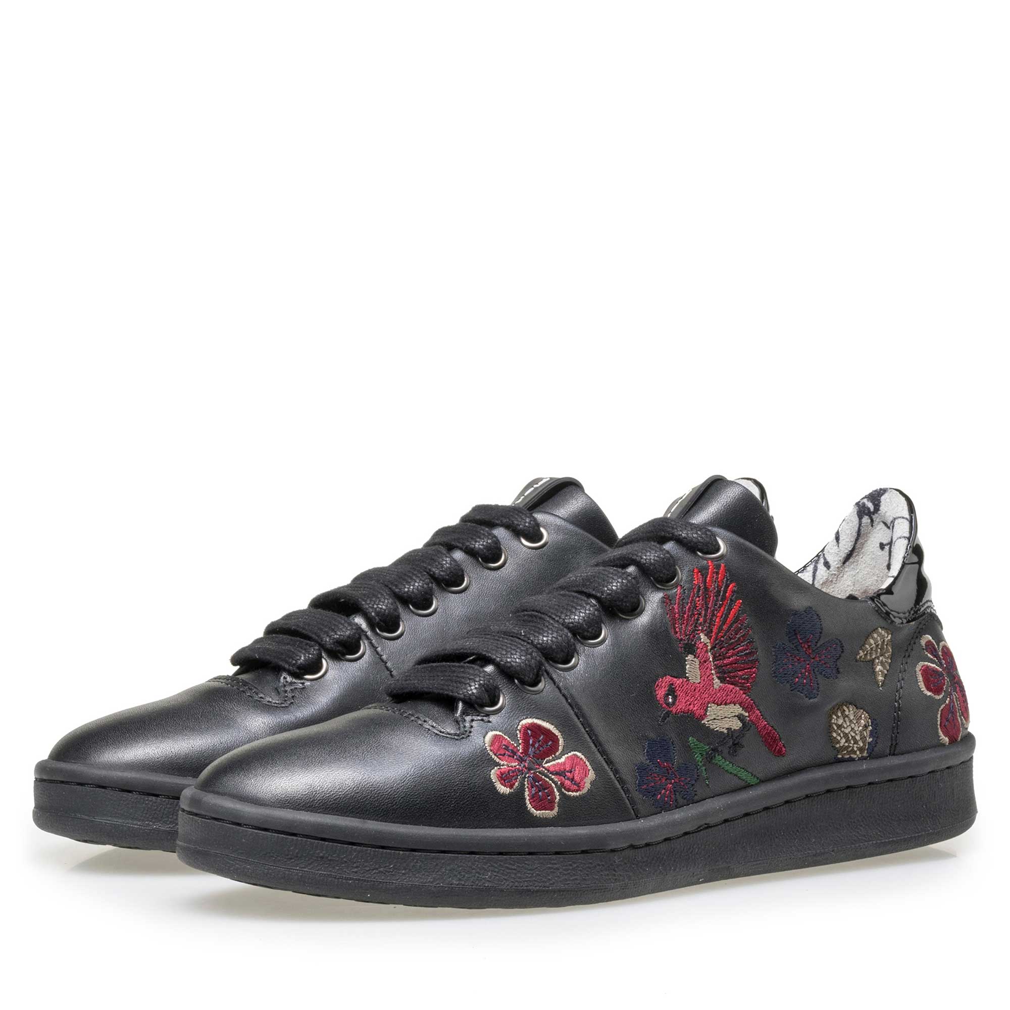 85171/03 - Floris van Bommel zwarte leren dames sneaker 85171/03 - Floris van Bommel zwarte leren dames sneaker