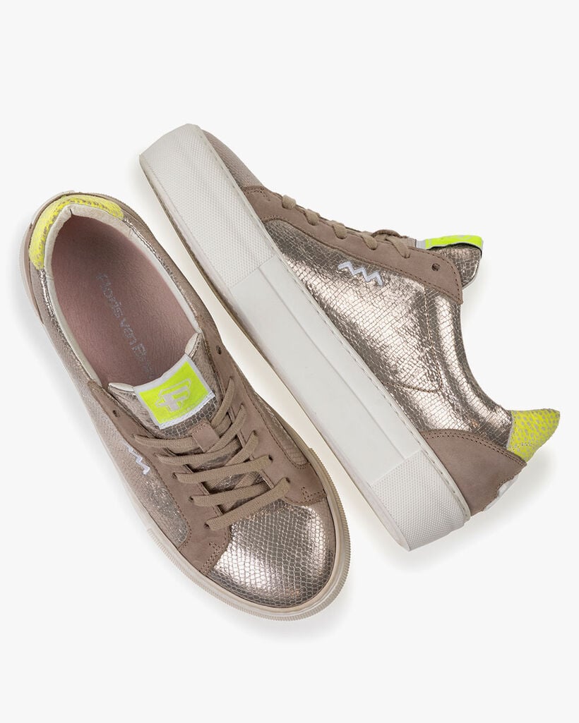 Sneaker metallic print taupe