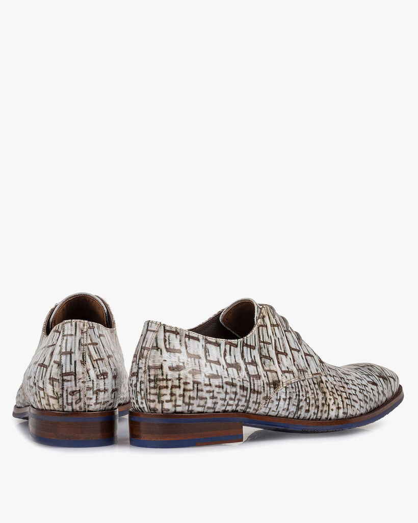 Lace shoe with print off-white