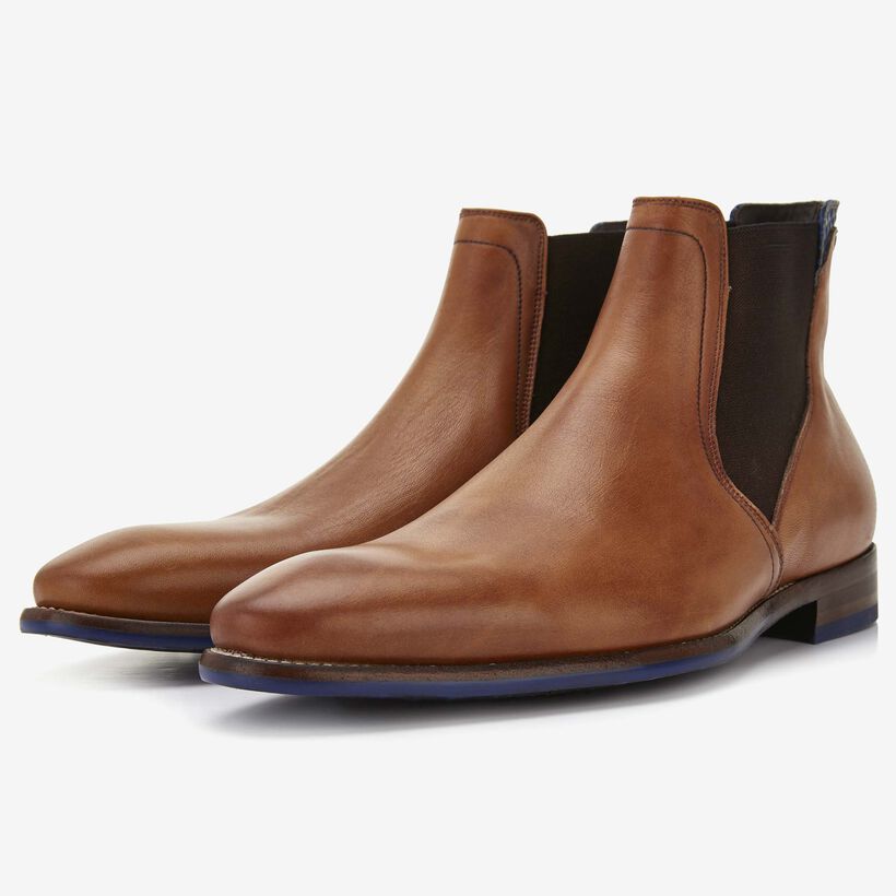 Floris van Bommel cognac leren heren chelseaboot