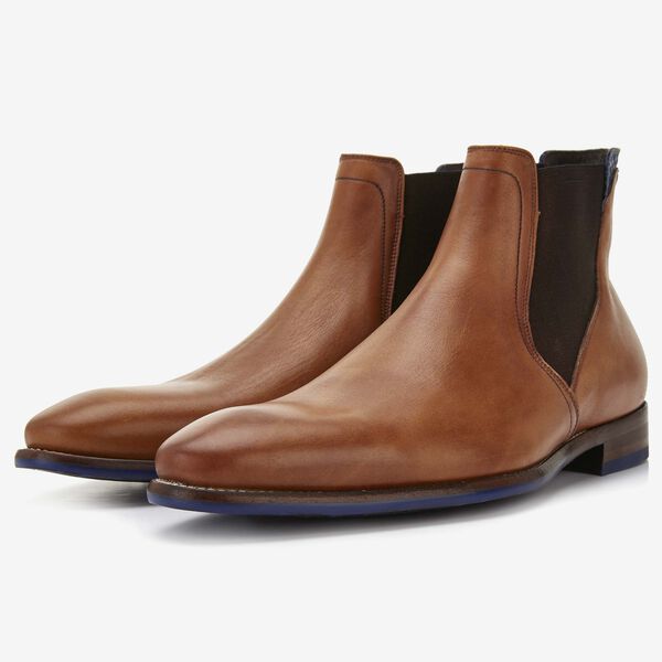 Floris van Bommel cognac leren heren chelseaboot