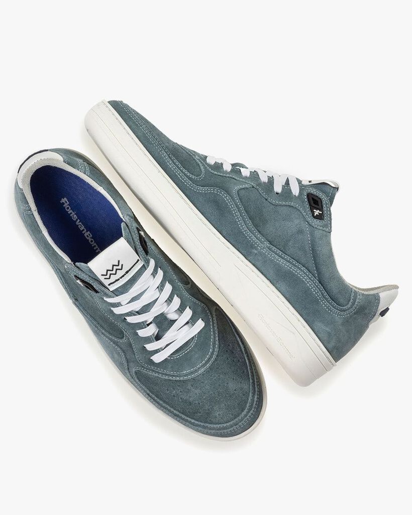 Sneaker su&egrave;de turquoise