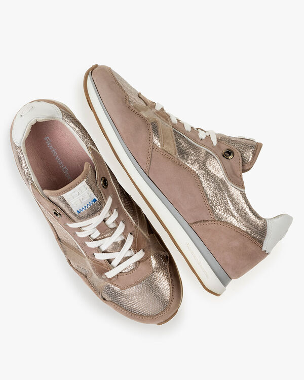 Sneaker nubuckleer beige