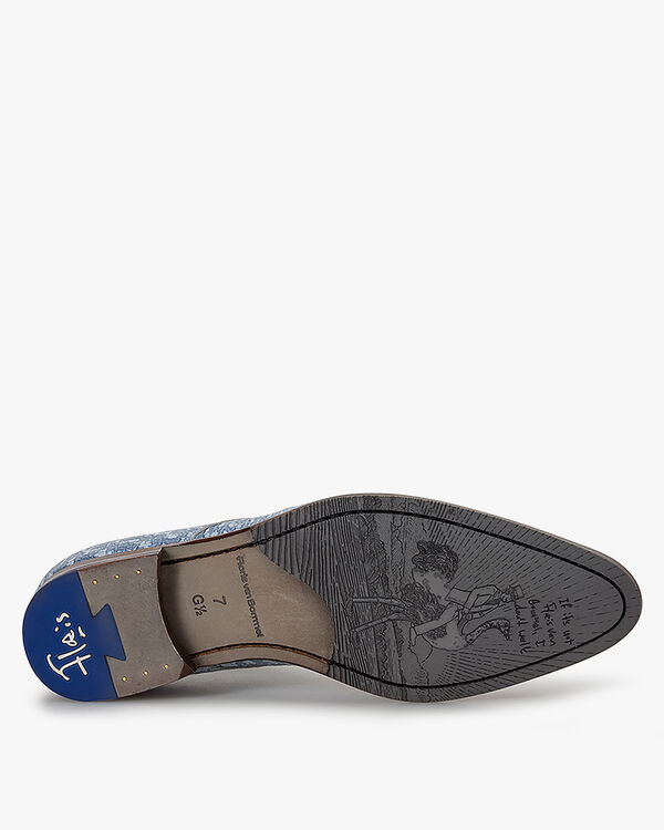 Lakleren veterschoen met crocoprint