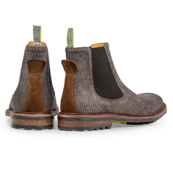 Chelsea boot reptile print dark grey