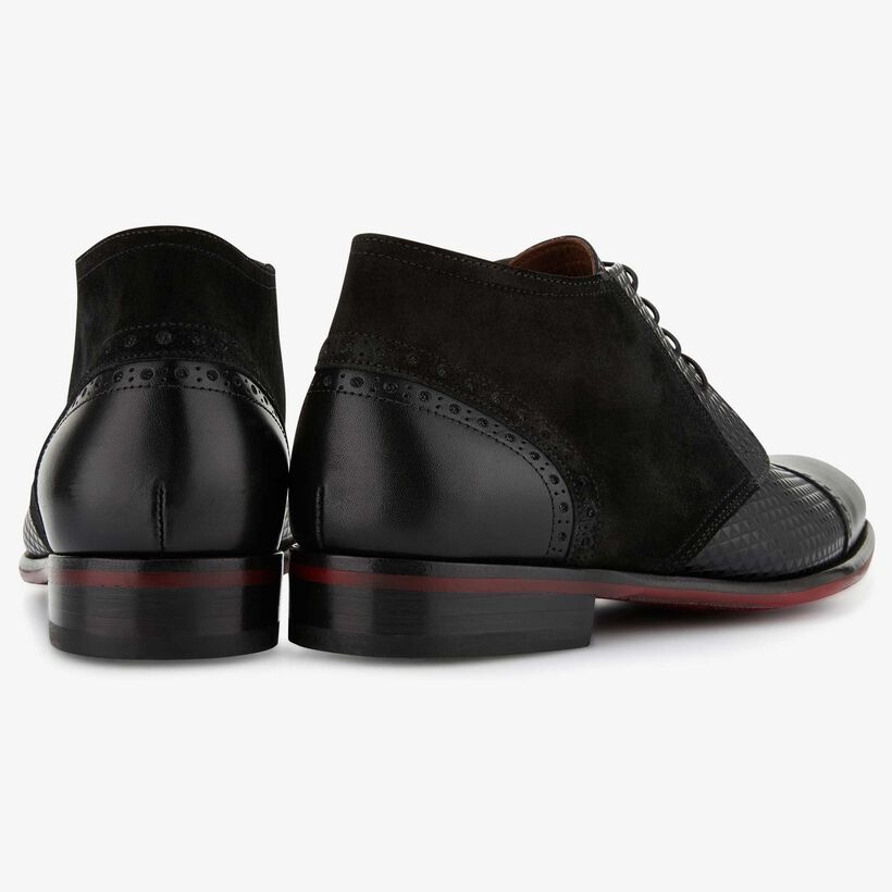 Floris van Bommel black leather lace boot