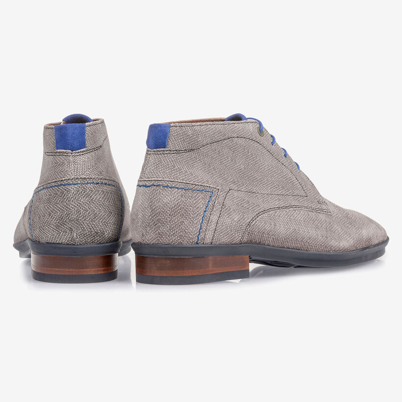 Lichtgrijze su&egrave;de veterboot met print