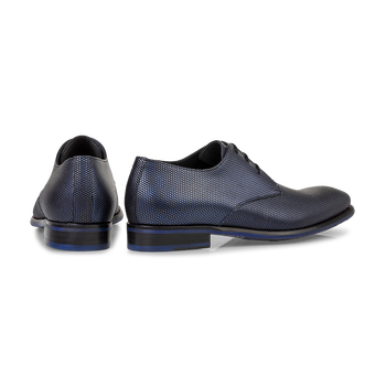 Lace shoe metallic print dark blue