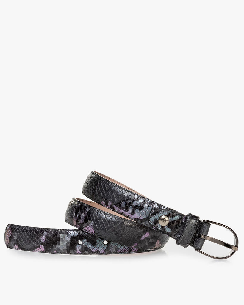 Belt reptile print grey