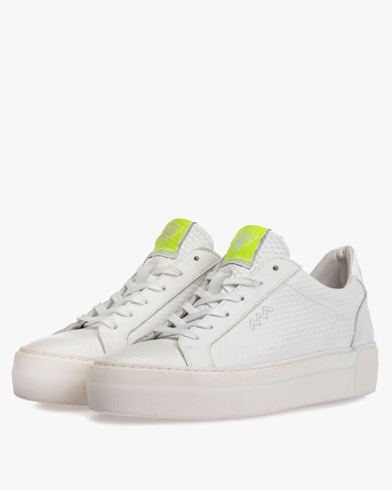 Sneaker printed leather white