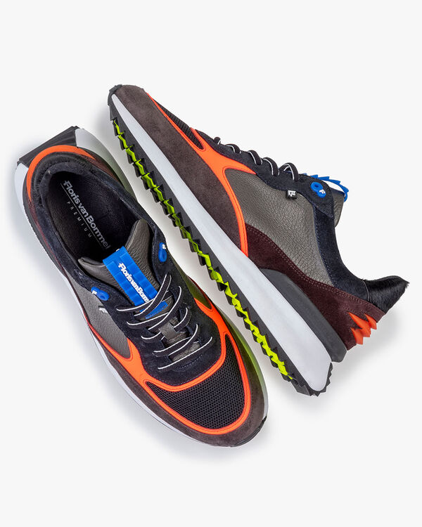 Sharki sneaker grijs/oranje