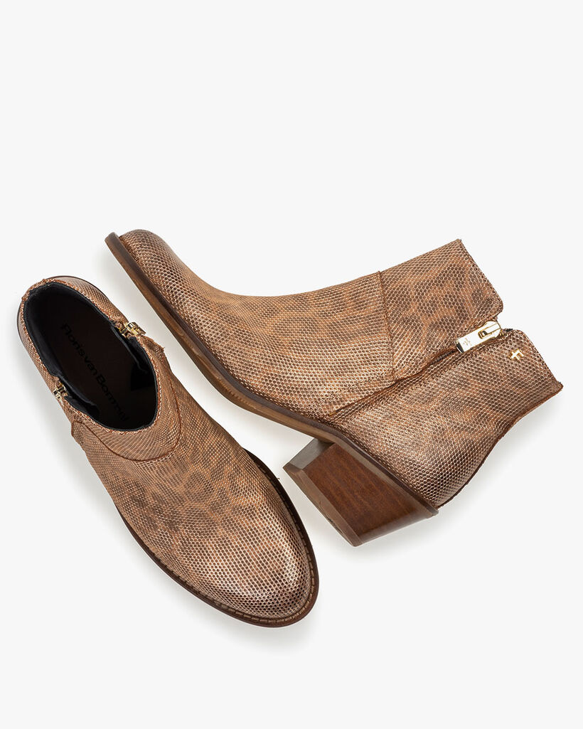 Ankle boot metallic orange