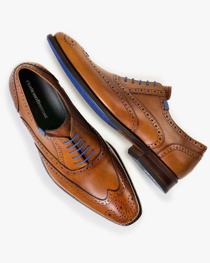 Lace shoe calf leather cognac