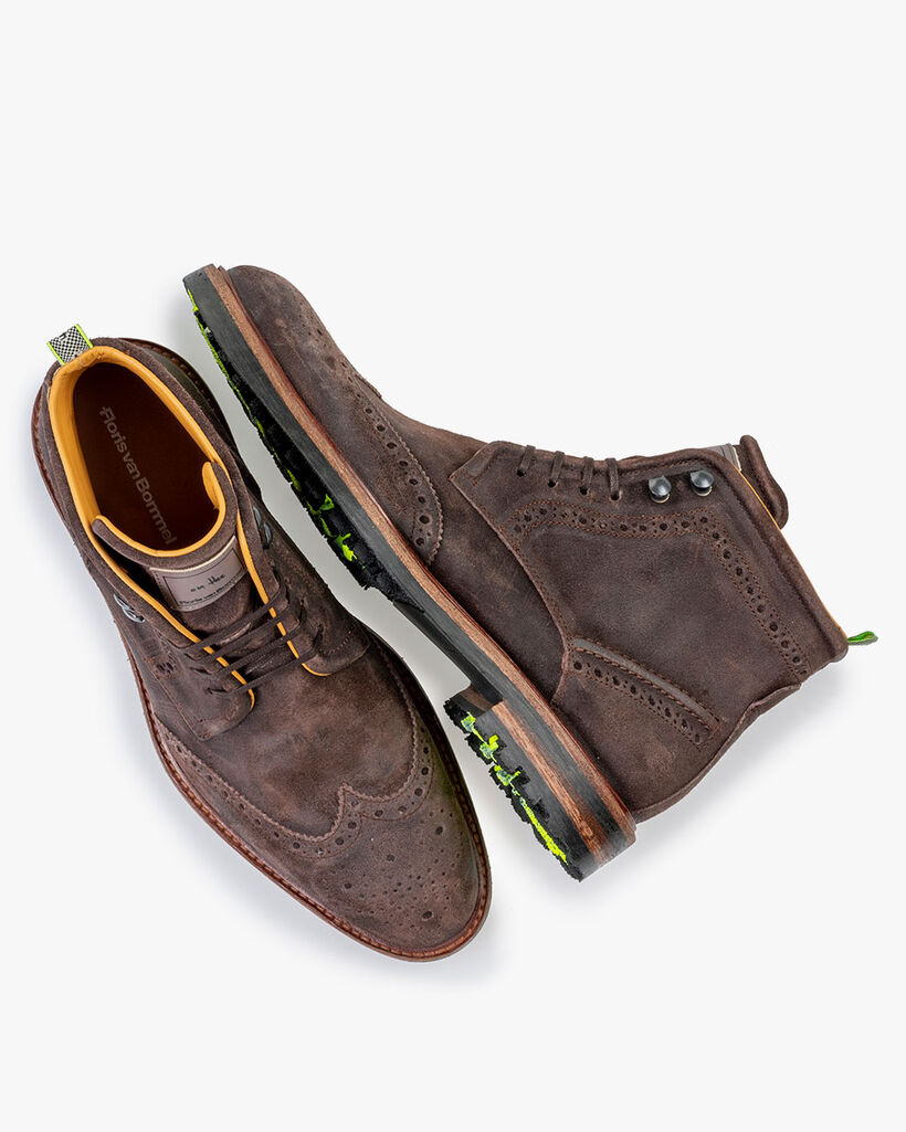 Veterboot su&egrave;de donkerbruin