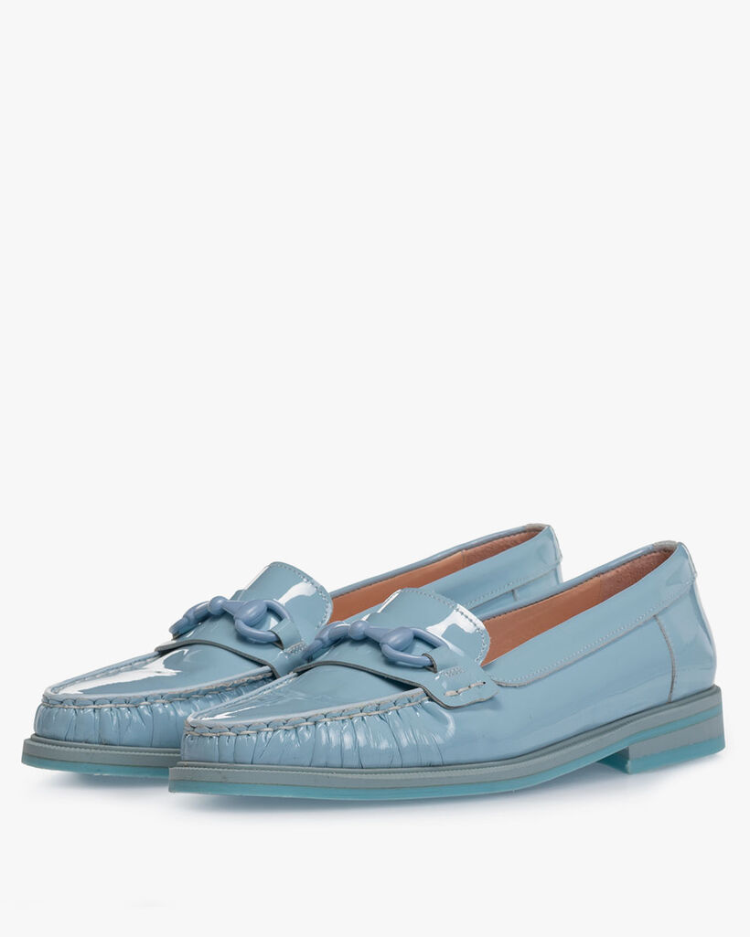 Loafer lakleer lichtblauw