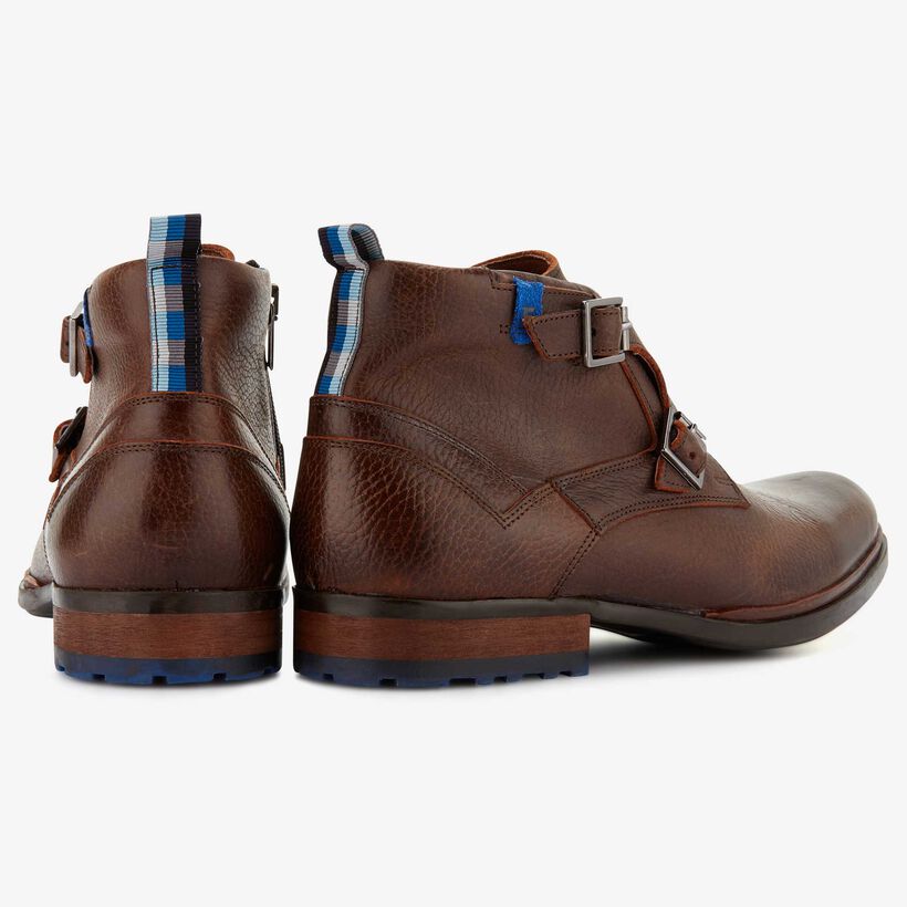 Floris van Bommel bruine leren heren boot met rits