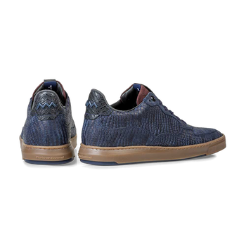 Sneaker reptielenprint blauw