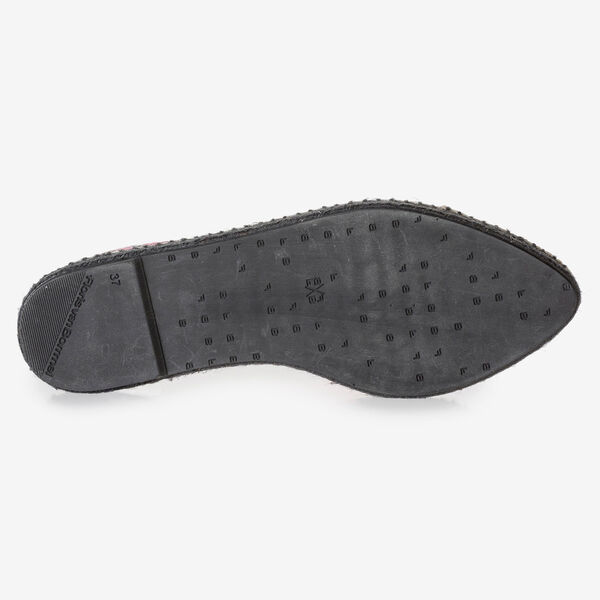 Fluor roze espadrille met snakeprint