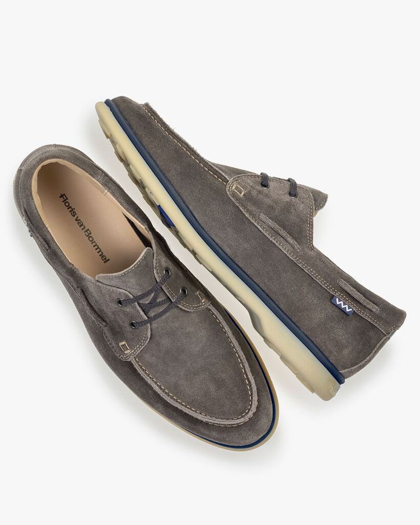 Bootschoen su&egrave;de donkergrijs