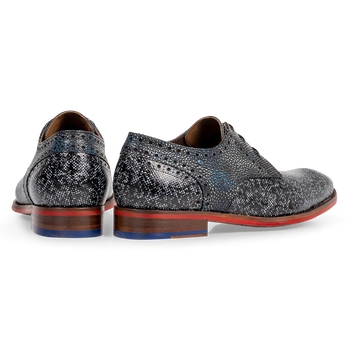 Veterschoen zwart/grijs metallic