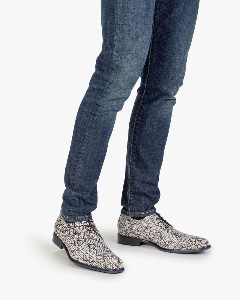 Lace shoe black/white leather