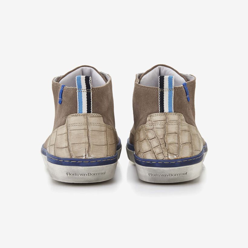 Floris van Bommel taupe suède heren sneaker