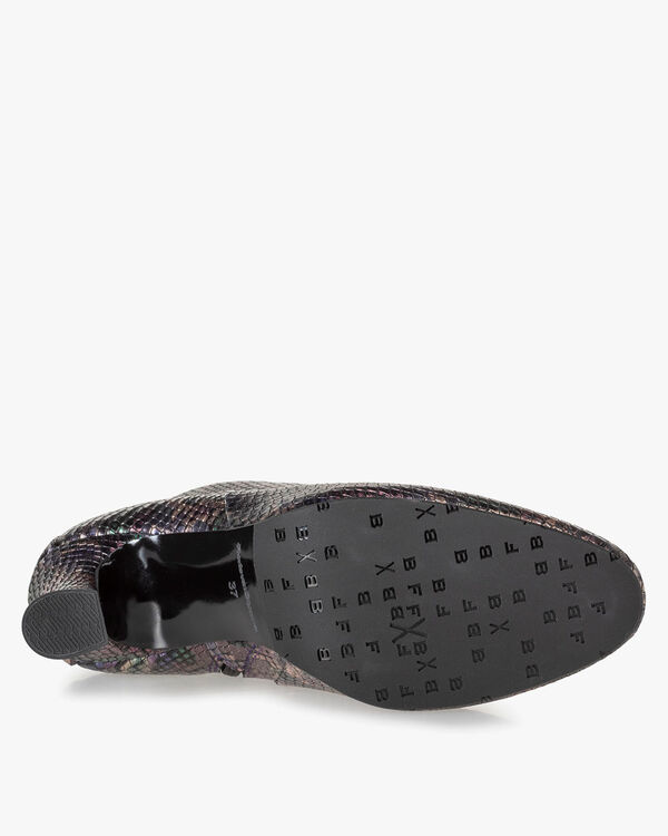 Enkellaars metallic print roze