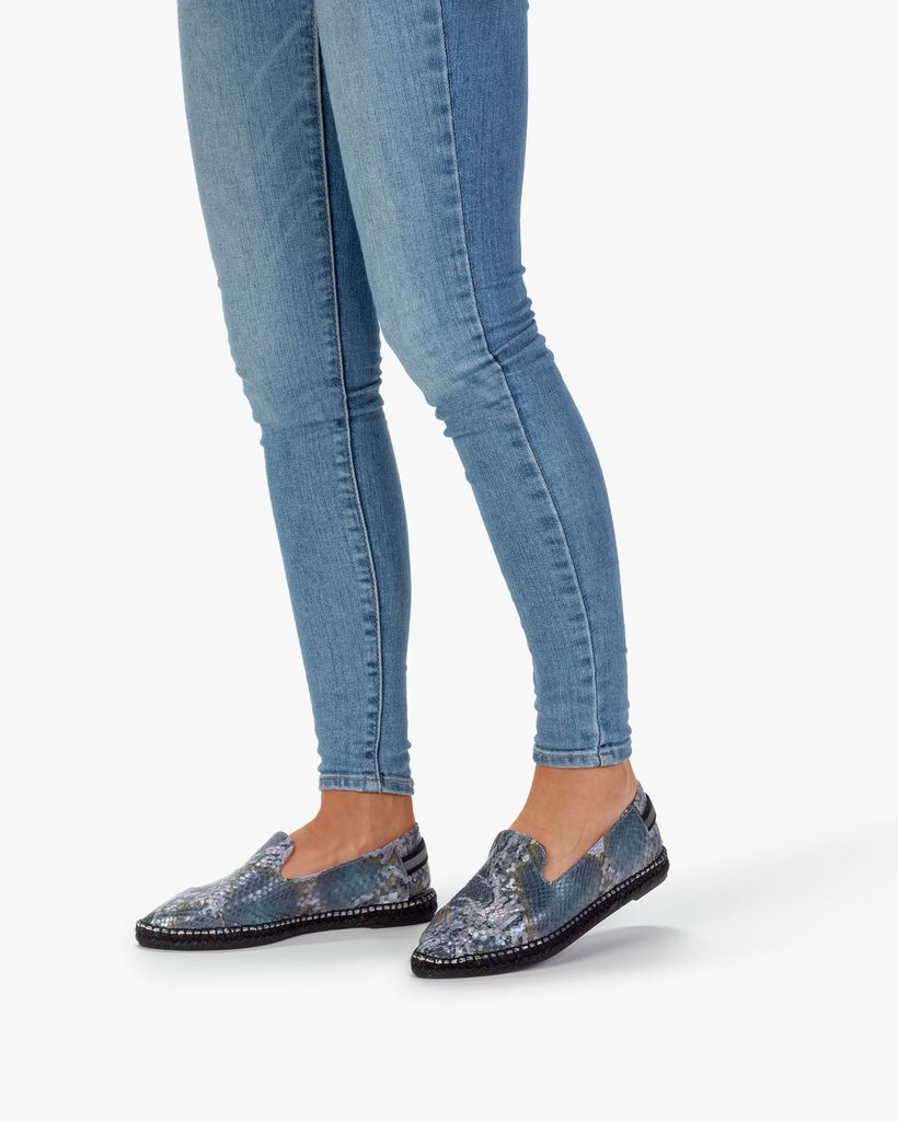 Espadrille printed leather blue