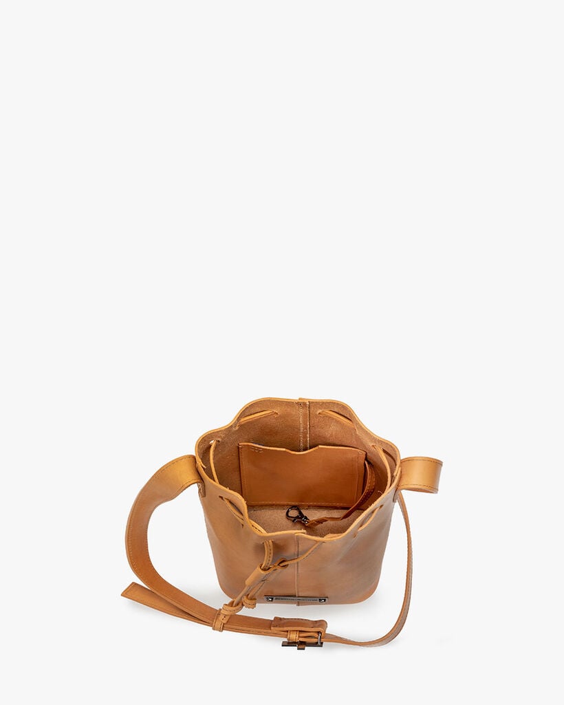 Bucket bag kalfsleer naturel