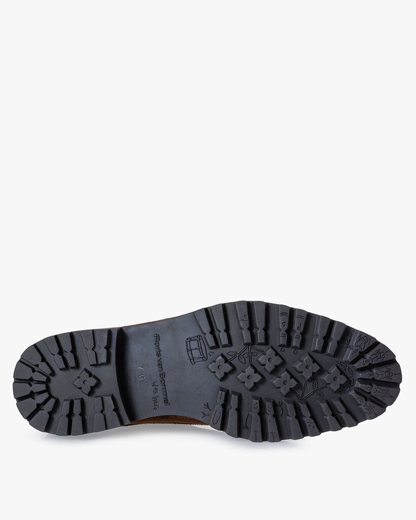 Lace boot suede cognac