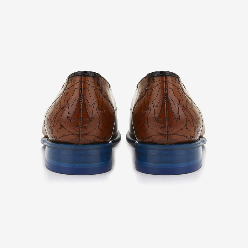 Floris van Bommel cognac leren heren veterschoen