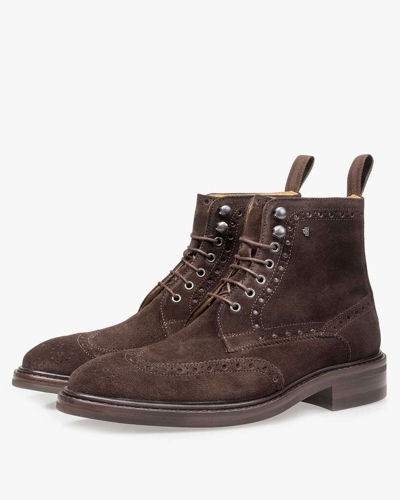 Boot suede leather brown