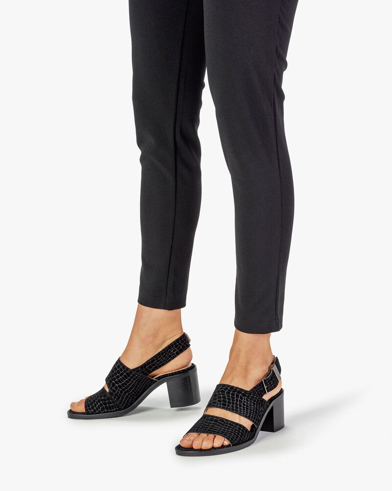 Sandaal geprint su&egrave;de zwart