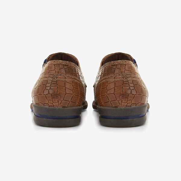 Floris van Bommel cognac crocoprint heren veterschoen