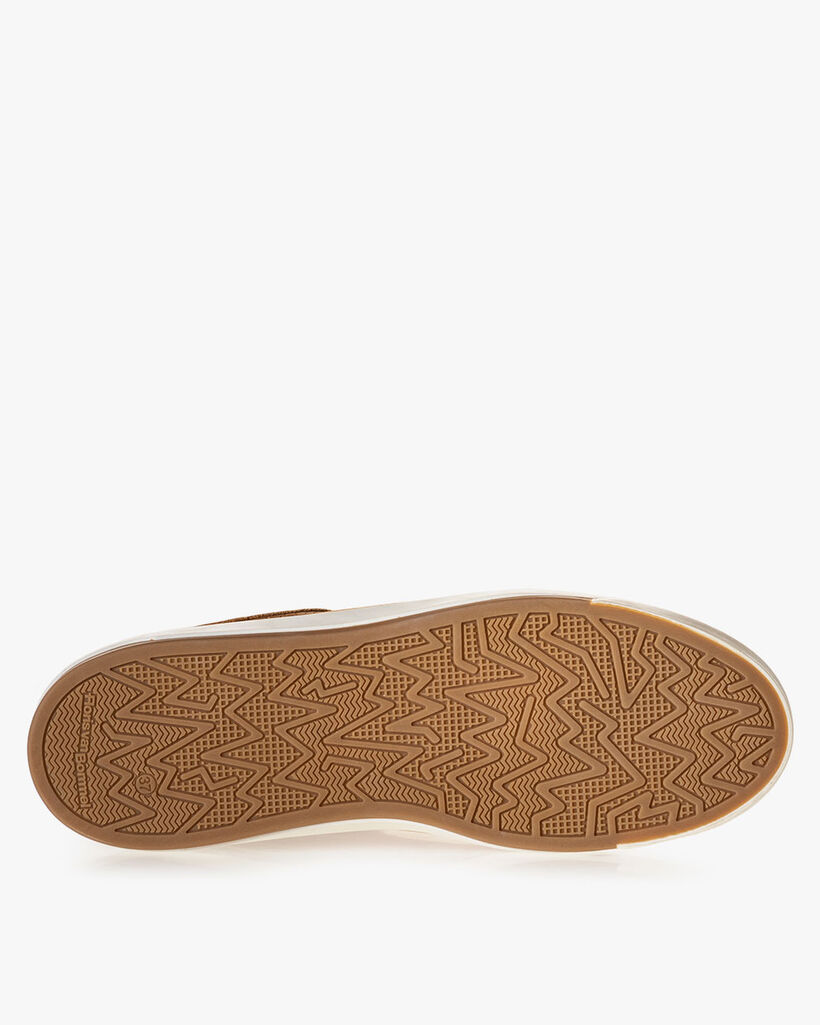 Sneaker nubuckleer cognac