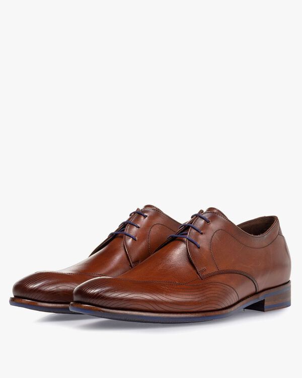 Lace shoe calf leather cognac