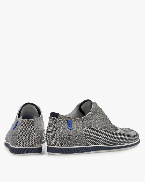 Lace shoe grey suede leather