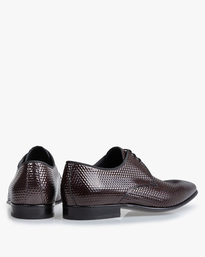 Veterschoen geprint leer rood