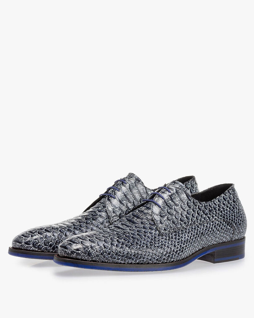 Veterschoen snakeprint zwart/wit