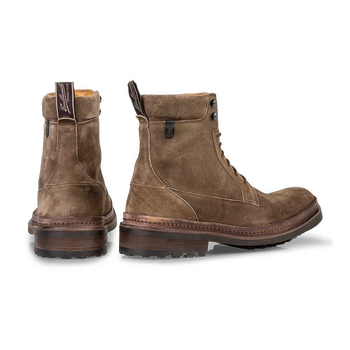 Lace boot suede sand-coloured