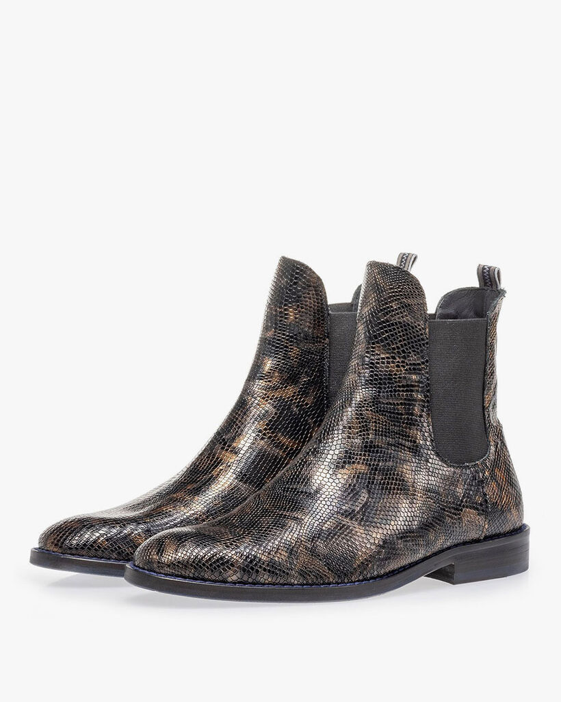 Chelsea boot croco print copper