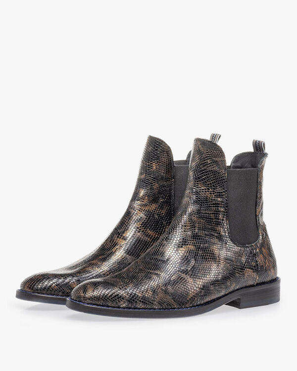 Chelsea boot croco print copper