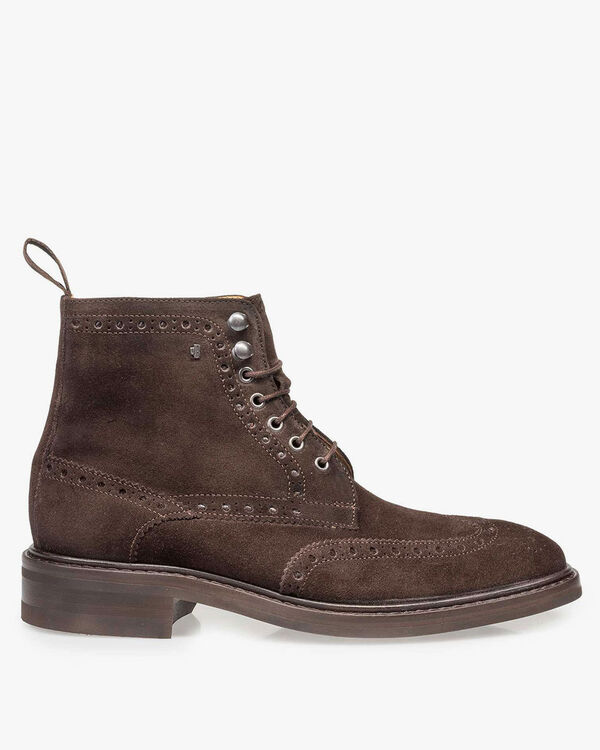 Boot suede leather brown
