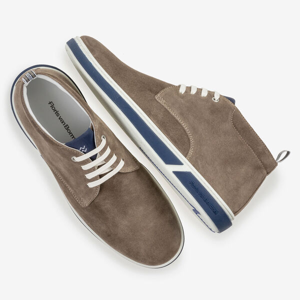 Boot suede leather taupe