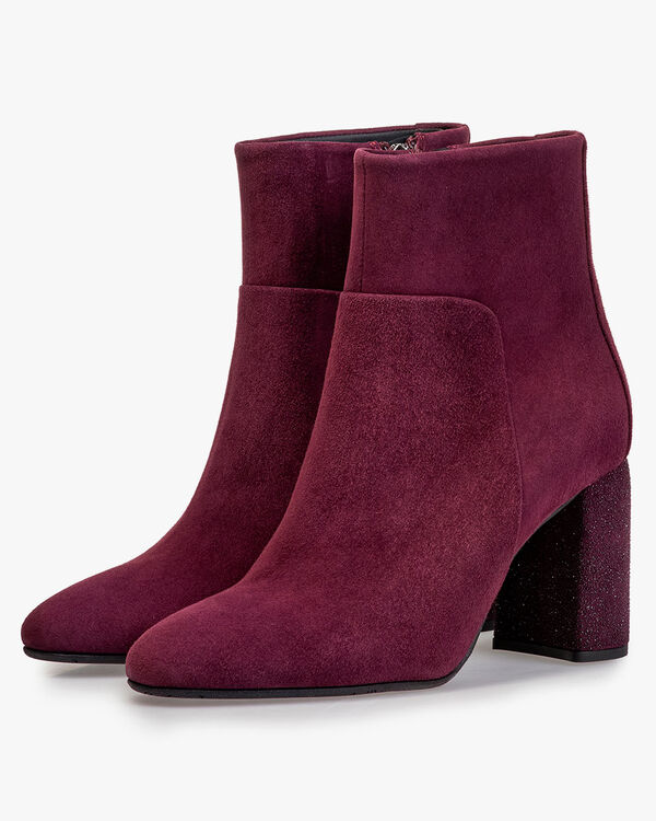 Enkellaars suède bordeaux