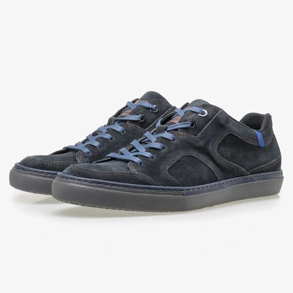 Floris van Bommel donkerblauwe suède heren sneaker