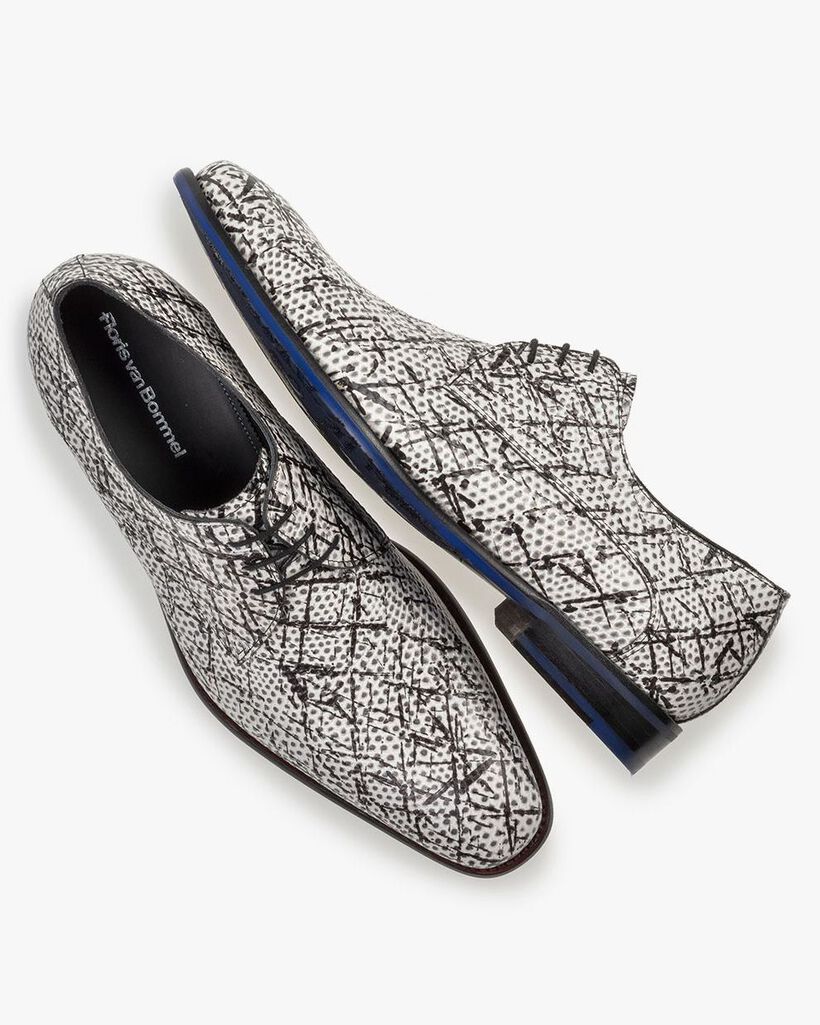 Lace shoe black/white leather