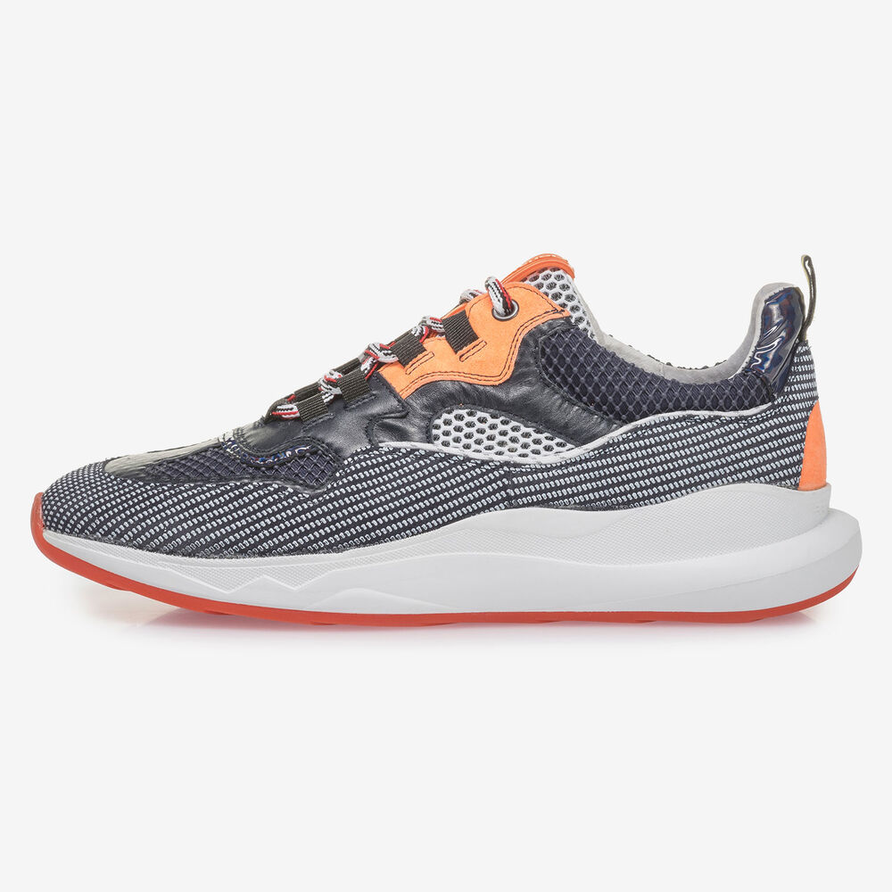 Premium su&egrave;de sneaker oranje/zwart