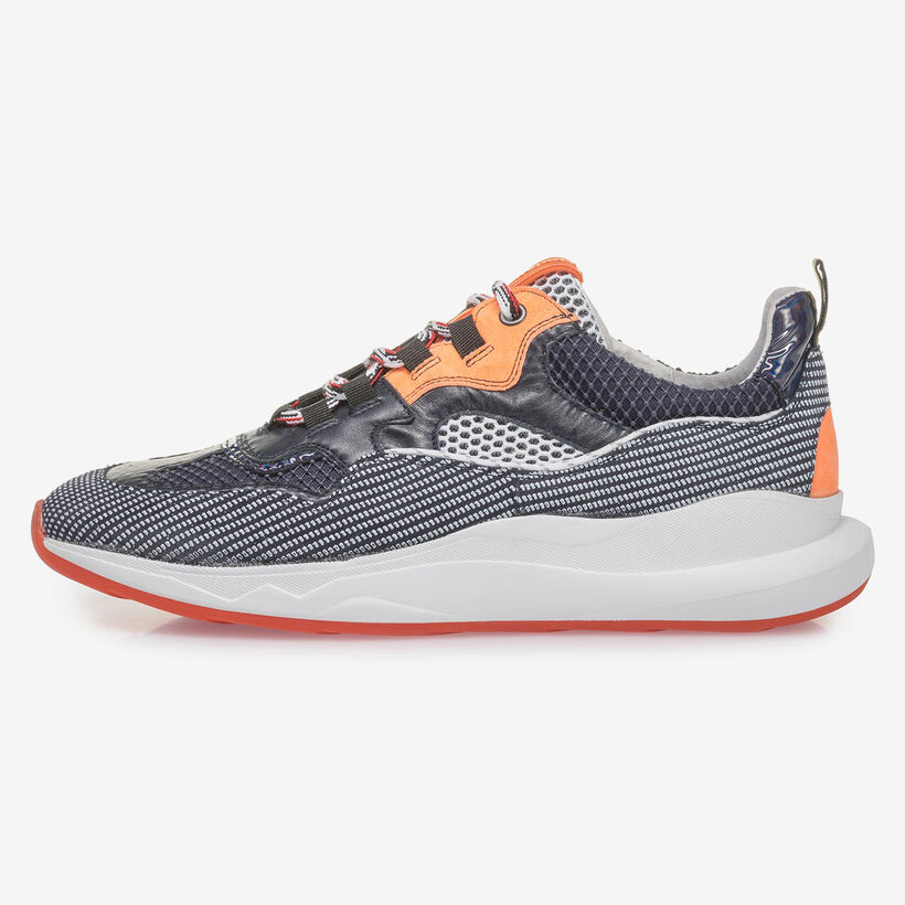 Premium su&egrave;de sneaker oranje/zwart